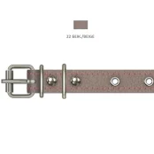 Нашийник Cristel для собак, зі шкіри, прошитий, з прикрасою, 18 мм / 36-44 см, бежевий