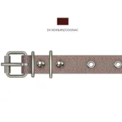 Нашийник Cristel для собак, зі шкіри, прошитий, з прикрасою, 18 мм / 36-44 см, коньяк