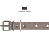 Нашийник Cristel для собак, зі шкіри, прошитий, з прикрасою, 18 мм / 36-44 см, коричневий