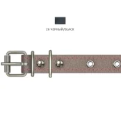 Нашийник Cristel для собак, зі шкіри, прошитий, з прикрасою, 18 мм / 36-44 см, чорний