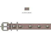 Нашийник Cristel для собак, зі шкіри, прошитий, з прикрасами, 14 мм / 27-35 см, бежевий