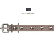 Нашийник Cristel для собак, зі шкіри, прошитий, з прикрасами, 14 мм / 27-35 см, чорний