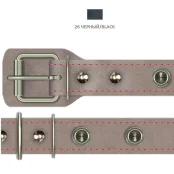 Нашийник Cristel для собак, зі шкіри, прошитий, з шипами, 25 мм / 41-53 см, чорний