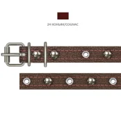 Ошейник Cristel для собак, из кожи, с украшением "микс", 18 мм / 36-44 см, коньяк