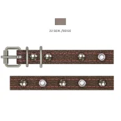 Ошейник Cristel для собак, из кожи, украшение "микс", прошитый, 14 мм / 27-35 см, бежевый