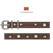 Ошейник Cristel для собак, из кожи, украшение "микс", прошитый, 14 мм / 27-35 см, рыжий