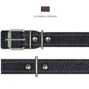 Нашийник Cristel для собак, з лакованої шкіри зеніт, 20 мм / 51 см, коричневий