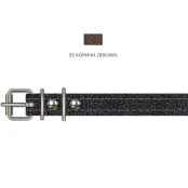 Нашийник Cristel для собак, з лакованої шкіри зеніт, прошитий, 14 мм / 27-35 см, коричневий