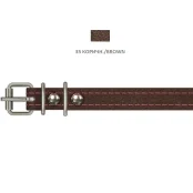 Нашийник Cristel для собак, з лакованої шкіри зеніт, прошитий тканиною, 14 мм / 27-35 см, коричневий