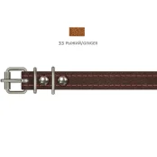 Нашийник Cristel для собак, з лакованої шкіри зеніт, прошитий тканиною, 14 мм / 27-35 см, рудий