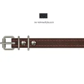 Нашийник Cristel для собак, з лакованої шкіри зеніт, прошитий тканиною, 14 мм / 27-35 см, чорний