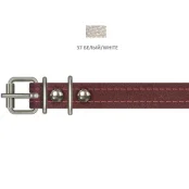 Нашийник Cristel для собак, з лакованої шкіри зеніт, прошитий, 16 мм / 32-40 см, білий