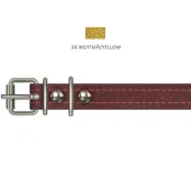 Нашийник Cristel для собак, з лакованої шкіри зеніт, прошитий, 16 мм / 32-40 см, жовтий