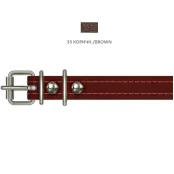 Нашийник Cristel для собак, з лакованої шкіри зеніт, прошитий тканиною, 16 мм / 32-40 см, коричневий