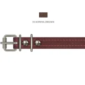 Нашийник Cristel для собак, з лакованої шкіри зеніт, прошитий, 16 мм / 32-40 см, коричневий