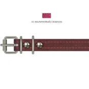 Нашийник Cristel для собак, з лакованої шкіри зеніт, прошитий, 16 мм / 32-40 см, малиновий