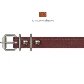 Нашийник Cristel для собак, з лакованої шкіри зеніт, прошитий, 16 мм / 32-40 см, пісочний