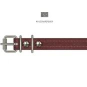 Нашийник Cristel для собак, з лакованої шкіри зеніт, прошитий, 16 мм / 32-40 см, сірий