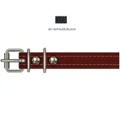 Нашийник Cristel для собак, з лакованої шкіри зеніт, прошитий тканиною, 16 мм / 32-40 см, чорний