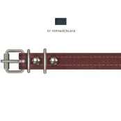 Нашийник Cristel для собак, з лакованої шкіри зеніт, прошитий, 16 мм / 32-40 см, чорний