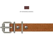 Нашийник Cristel для собак, з лакованої шкіри зеніт, прошитий, 18 мм / 36-44 см, коньяк