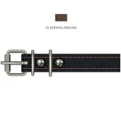 Нашийник Cristel для собак, з лакованої шкіри зеніт, прошитий, 18 мм / 36-44 см, коричневий