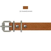 Нашийник Cristel для собак, з лакованої шкіри зеніт, прошитий, 18 мм / 36-44 см, рудий