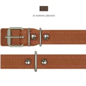 Нашийник Cristel для собак, з лакованої шкіри зеніт, прошитий, 20 мм / 38-46 см, коричневий