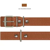 Нашийник Cristel для собак, з лакованої шкіри зеніт, прошитий, 20 мм / 38-46 см, рудий