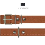 Нашийник Cristel для собак, з лакованої шкіри зеніт, прошитий, 20 мм / 38-46 см, чорний