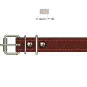 Нашийник Cristel для собак, з лакованої шкіри зеніт, прошитий, 20 мм / 40-50 см, білий