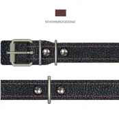 Нашийник Cristel для собак, з лакованої шкіри зеніт, прошитий тканиною, 20 мм / 40-50 см, коньяк