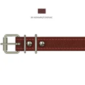 Нашийник Cristel для собак, з лакованої шкіри зеніт, прошитий, 20 мм / 40-50 см, коньяк