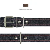 Нашийник Cristel для собак, з лакованої шкіри зеніт, прошитий тканиною, 20 мм / 40-50 см, коричневий