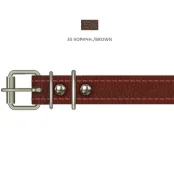 Нашийник Cristel для собак, з лакованої шкіри зеніт, прошитий, 20 мм / 40-50 см, коричневий