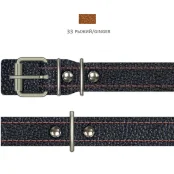 Нашийник Cristel для собак, з лакованої шкіри зеніт, прошитий тканиноою, 20 мм / 40-50 см, рудий