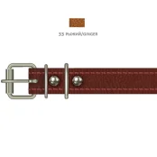 Нашийник Cristel для собак, з лакованої шкіри зеніт, прошитий, 20 мм / 40-50 см, рудий