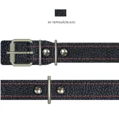 Нашийник Cristel для собак, з лакованої шкіри зеніт, прошитий тканиною, 20 мм / 40-50 см, чорний