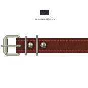 Нашийник Cristel для собак, з лакованої шкіри зеніт, прошитий, 20 мм / 40-50 см, чорний