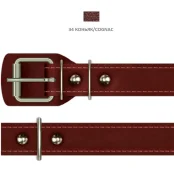 Нашийник Cristel для собак, з лакованої шкіри зеніт, прошитий, 25 мм / 38-50 см, коньяк