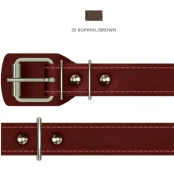 Нашийник Cristel для собак, з лакованої шкіри зеніт, прошитий, 25 мм / 38-50 см, коричневий