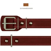 Нашийник Cristel для собак, з лакованої шкіри зеніт, прошитий, 25 мм / 38-50 см, рудий