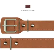 Нашийник Cristel для собак, з лакованої шкіри зеніт, 25 мм / 40-49 см, коньяк