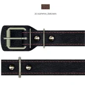 Нашийник Cristel для собак, з лакованої шкіри зеніт, прошитий, 25 мм / 40-49 см, коричневий