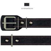 Нашийник Cristel для собак, з лакованої шкіри зеніт, прошитий, 25 мм / 40-49 см, чорний