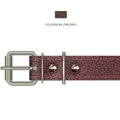 Нашийник Cristel для собак, з лакованої шкіри зеніт, прошитий, 25 мм / 45-57 см, коричневий