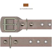 Нашийник Cristel для собак, з лакованої шкіри зеніт, прошитий, з блочками, 25 мм / 41-53 см, рудий