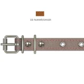 Нашийник Cristel для собак, з лакованої шкіри зеніт, прошитий, з прикрасою, 18 мм / 36-44 см, рудий