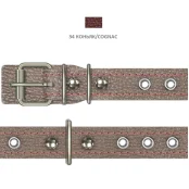 Нашийник Cristel для собак, з лакованої шкіри зеніт, прошитий, з прикрасою, 20 мм / 36-46 см, коньяк