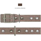 Нашийник Cristel для собак, з лакованої шкіри зеніт, прошитий, з прикрасою, 20 мм / 36-46 см, коричневий